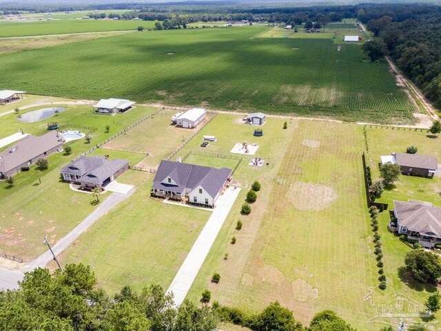 bird's eye view with a rural view