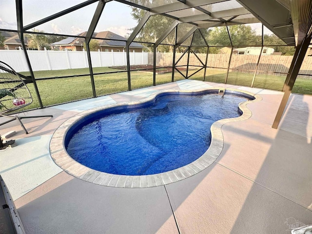 2924 Sundance Ln, Cantonment, FL 32533 - view of pool with a patio area, a fenced backyard, and a lanai