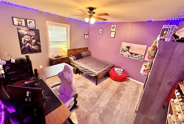 2924 Sundance Ln, Cantonment, FL 32533 - bedroom with carpet floors, ceiling fan, and a desk