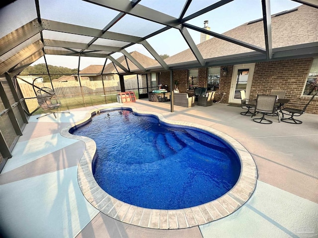 2924 Sundance Ln, Cantonment, FL 32533 - view of swimming pool featuring a patio and a lanai