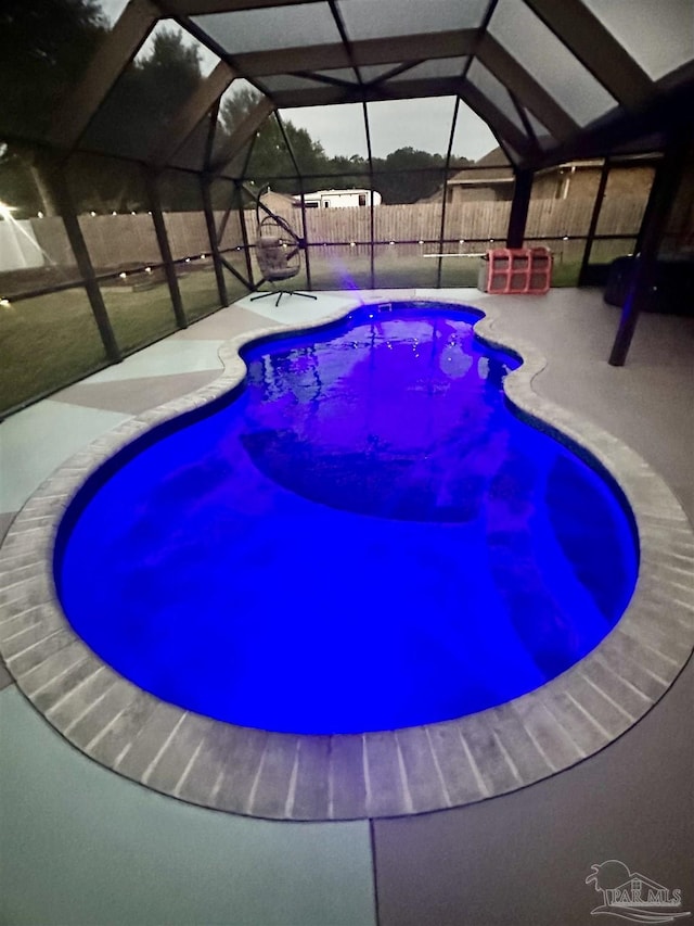 2924 Sundance Ln, Cantonment, FL 32533 - view of pool with a patio, a fenced backyard, and glass enclosure