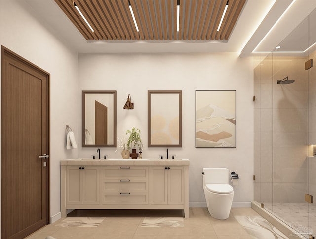 2067 Palmetto Lake Dr, Navarre, FL 32566 - full bath featuring a sink, a stall shower, toilet, and baseboards