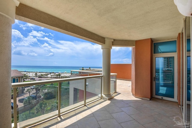 balcony with a water view