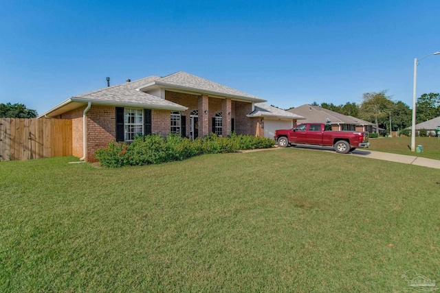 view of front of home with a front yard