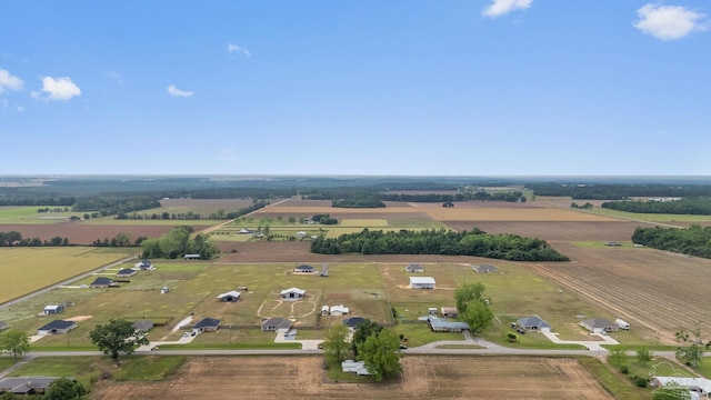 aerial view featuring a rural view