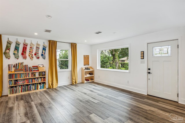 foyer featuring hardwood / wood-style floors and plenty of natural light