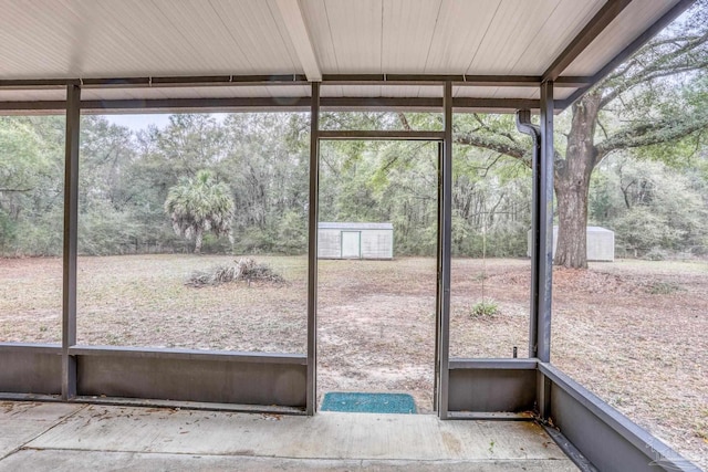 view of unfurnished sunroom