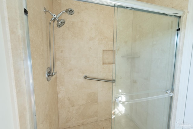 bathroom featuring walk in shower