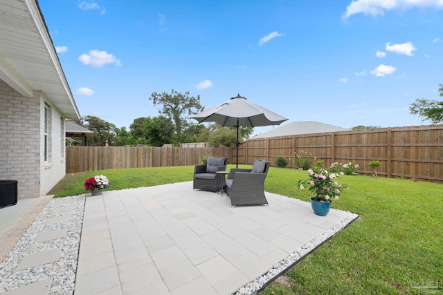 view of patio / terrace featuring a fenced backyard