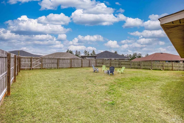 view of yard featuring a fenced backyard