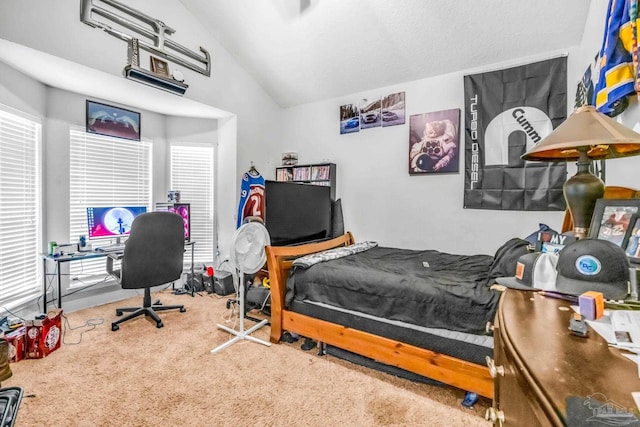 2704 Wildhurst Trl, Pace, FL 32571 - carpeted bedroom with vaulted ceiling and a desk