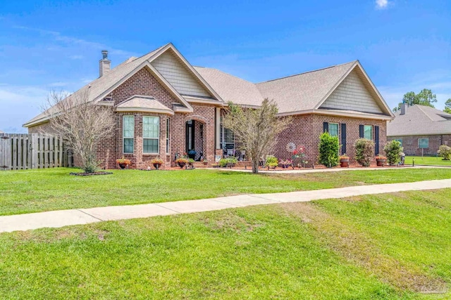 2704 Wildhurst Trl, Pace, FL 32571 - view of front facade featuring a chimney, brick siding, and roof with shingles