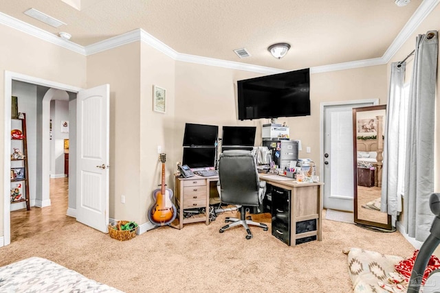 2704 Wildhurst Trl, Pace, FL 32571 - carpeted office with crown molding