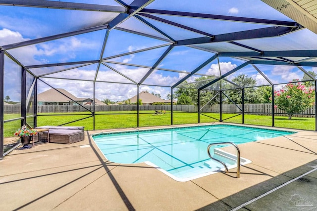 2704 Wildhurst Trl, Pace, FL 32571 - view of pool with a fenced backyard, a patio area, and a lanai
