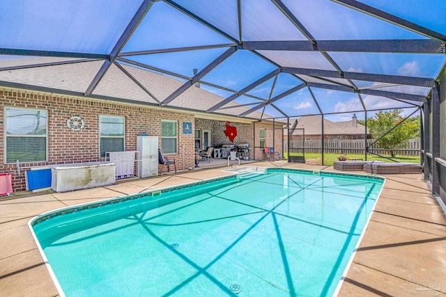 2704 Wildhurst Trl, Pace, FL 32571 - view of pool featuring a patio area and glass enclosure