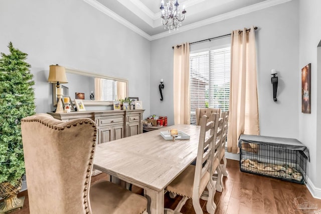 2704 Wildhurst Trl, Pace, FL 32571 - dining room with wood finished floors, ornamental molding, a chandelier, and plenty of natural light