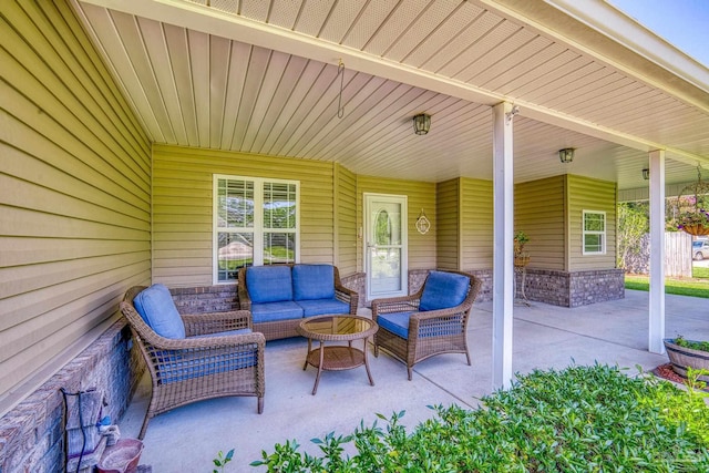 view of patio featuring outdoor lounge area