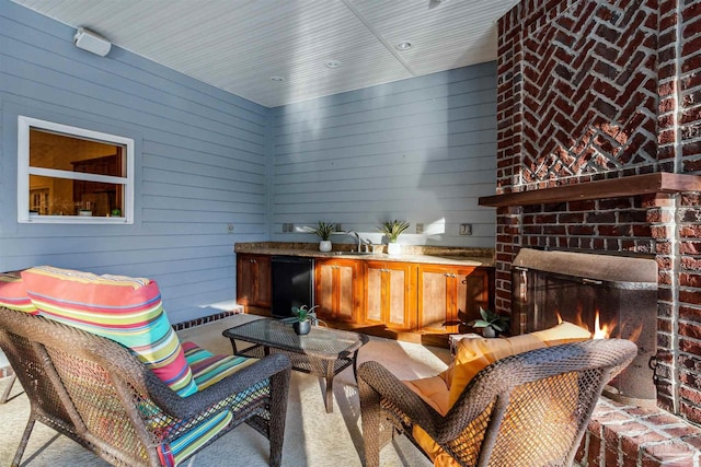 view of patio / terrace with sink