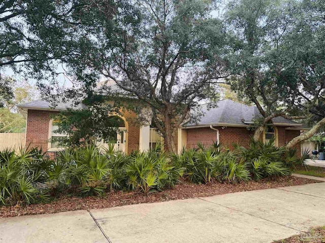 1358 Windsor Park Rd, Gulf Breeze, FL 32563 - view of property hidden behind natural elements featuring brick siding and a shingled roof