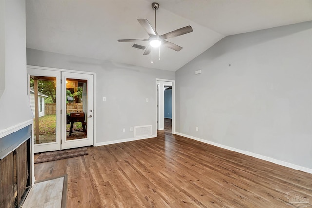 6205 E Forest Pines Dr, Pensacola, FL 32526 - spare room featuring lofted ceiling, wood finished floors, and ceiling fan