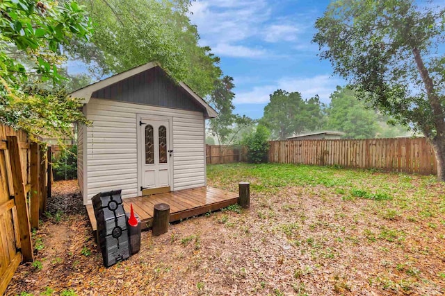 6205 E Forest Pines Dr, Pensacola, FL 32526 - view of shed with a fenced backyard