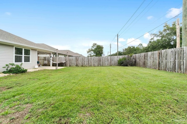 view of yard featuring a patio