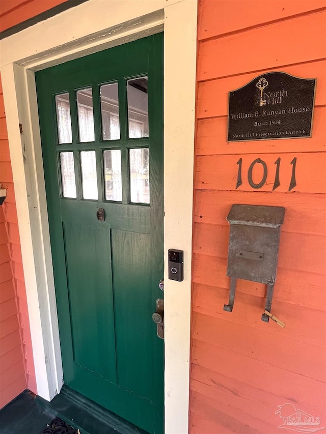 view of doorway to property