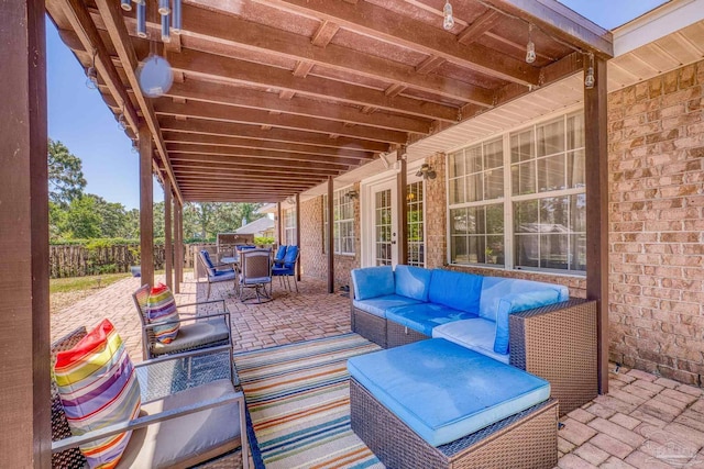 view of patio / terrace with an outdoor living space