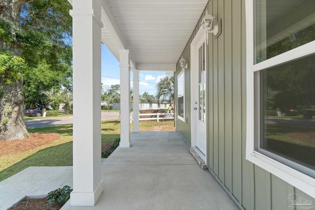 view of patio with a porch