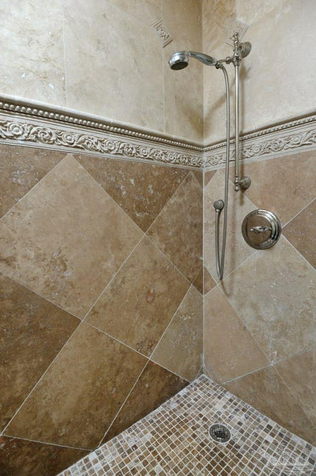 detailed view of a tile shower