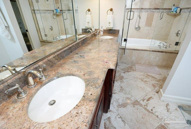 full bathroom featuring double vanity