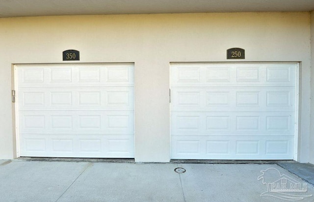 view of garage