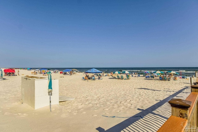 property view of water featuring a view of the beach