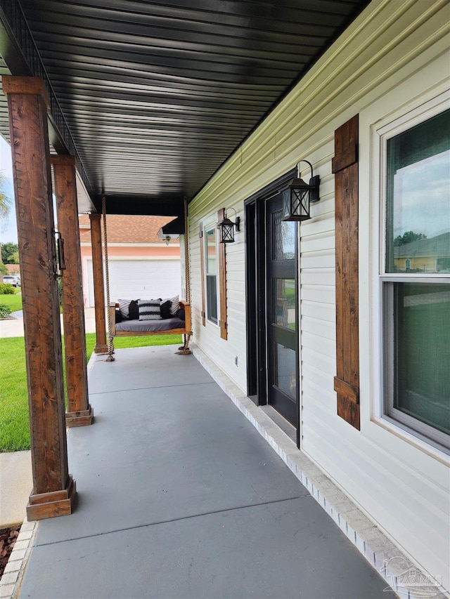 view of patio with a porch