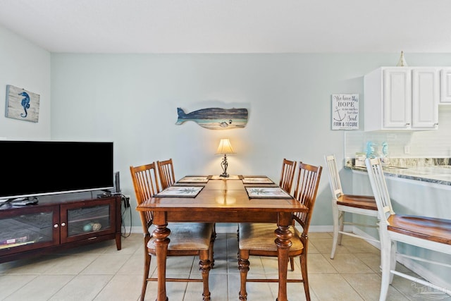 view of tiled dining area