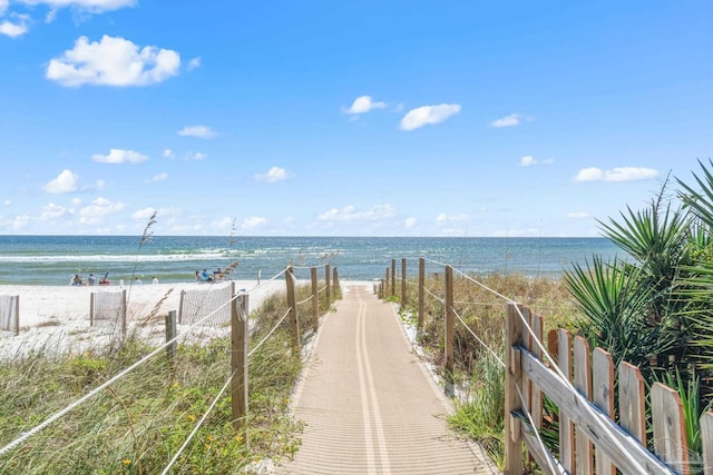 water view featuring a beach view