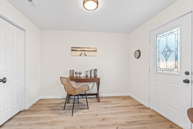 entrance foyer featuring light hardwood / wood-style flooring