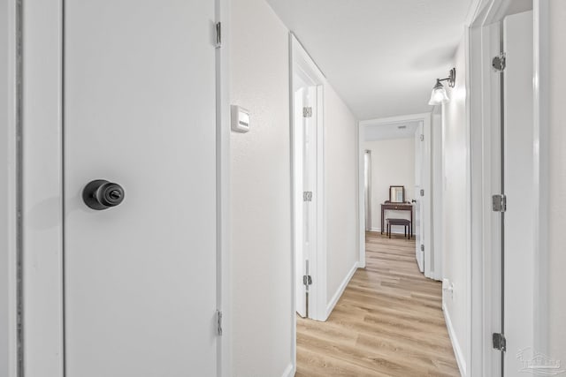 hall featuring light hardwood / wood-style floors