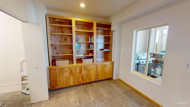 interior space with light tile patterned floors