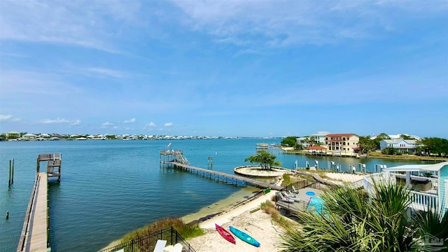 water view featuring a boat dock