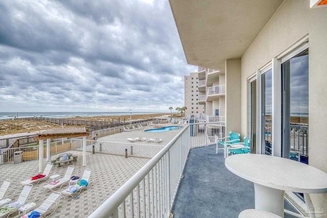 balcony with a water view