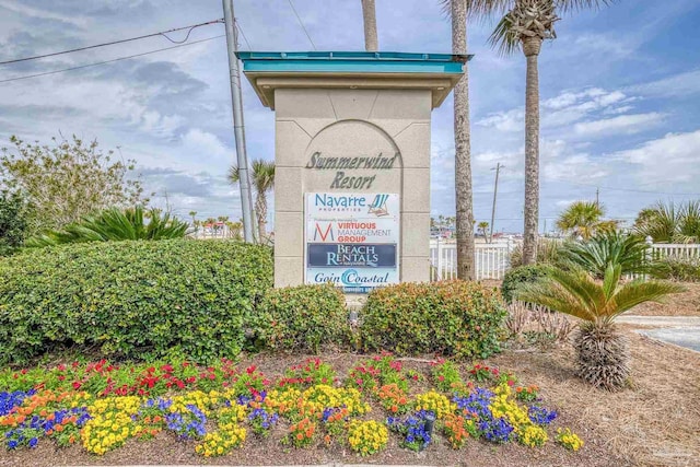 view of community sign