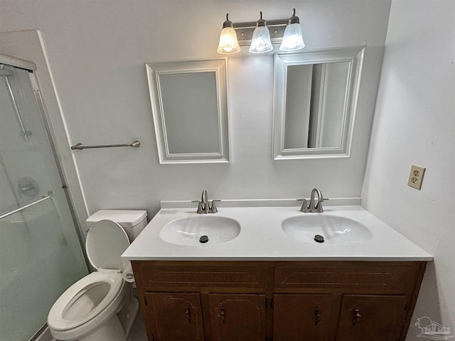 5737 Chumuckla Hwy, Pace, FL 32571 - bathroom with double vanity, toilet, and a stall shower