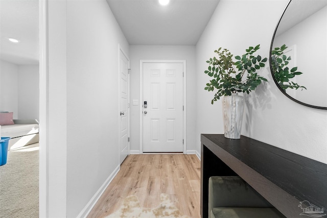 entryway featuring light wood-type flooring