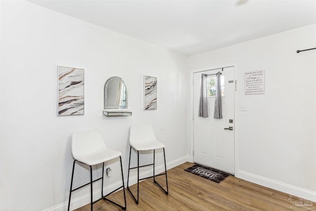 foyer featuring light wood-type flooring