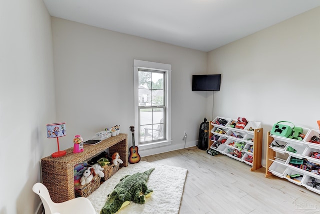 game room featuring wood finished floors