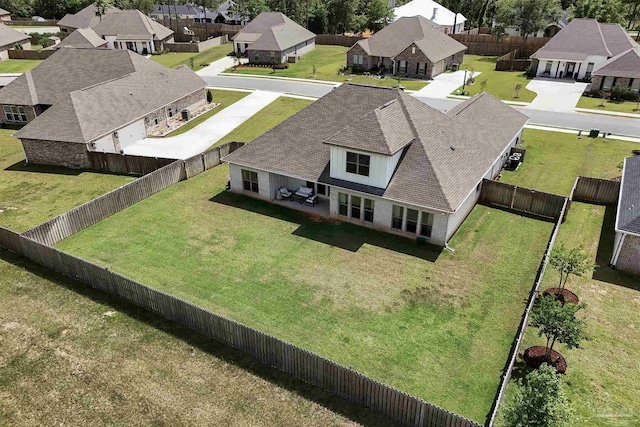 aerial view with a residential view