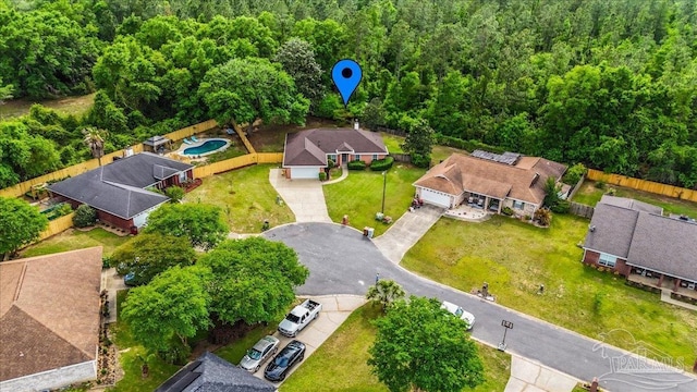 bird's eye view featuring a residential view