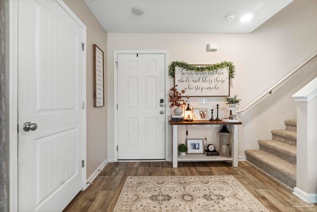 foyer featuring hardwood / wood-style floors