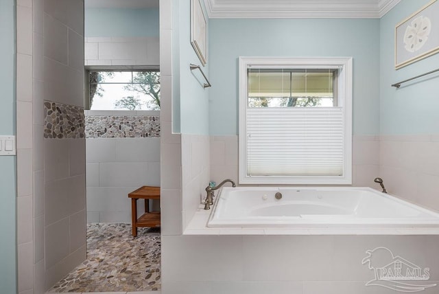 2 Bayou Blvd, Pensacola, FL 32503 - bathroom with crown molding and a garden tub